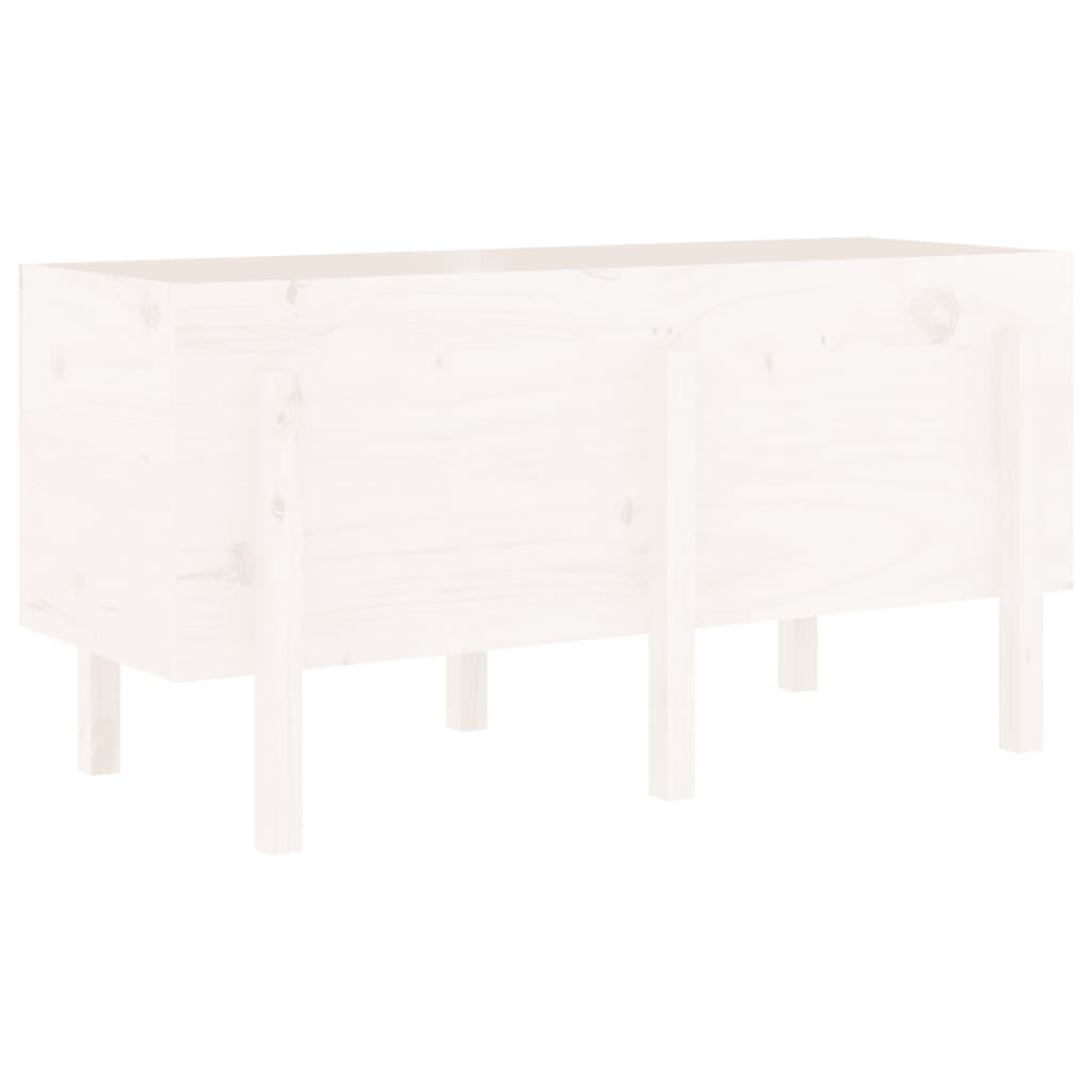Povišena vrtna gredica bijela 121 x 50 x 57 cm masivna borovina