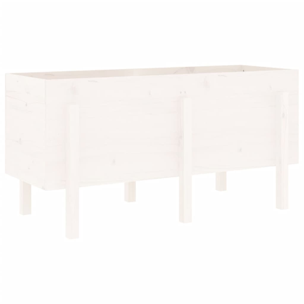 Povišena vrtna gredica bijela 121 x 50 x 57 cm masivna borovina