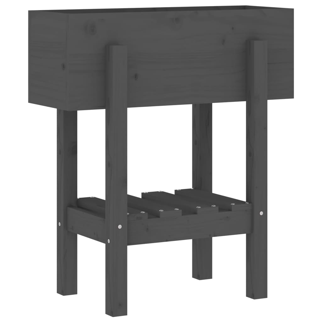 Vrtna sadilica siva 62 x 30 x 69 cm od masivne borovine