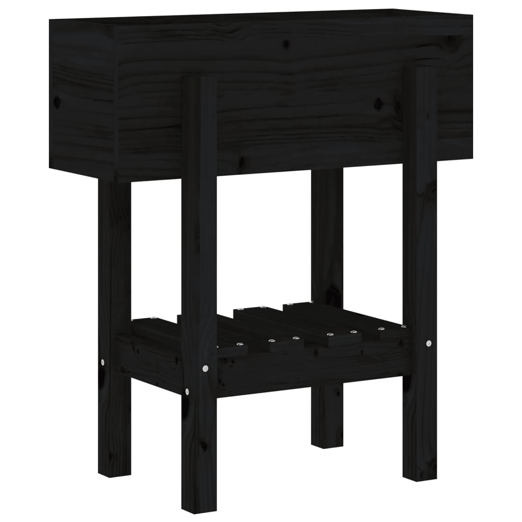 Vrtna sadilica crna 62 x 30 x 69 cm od masivne borovine