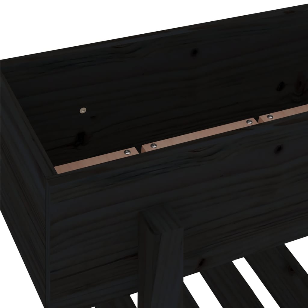 Vrtna sadilica crna 62 x 30 x 69 cm od masivne borovine