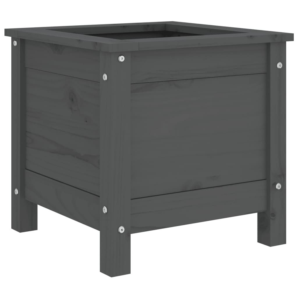 Vrtna sadilica siva 40 x 40 x 39 cm od masivne borovine