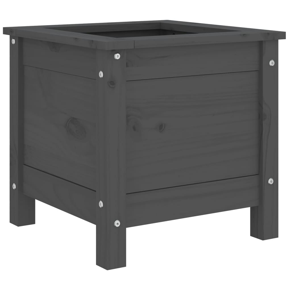 Vrtna sadilica siva 40 x 40 x 39 cm od masivne borovine