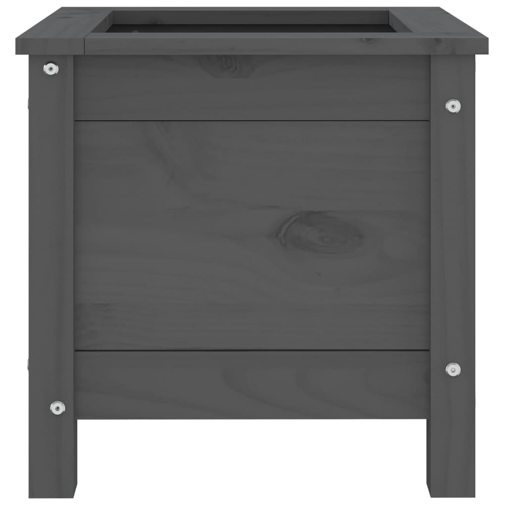 Vrtna sadilica siva 40 x 40 x 39 cm od masivne borovine