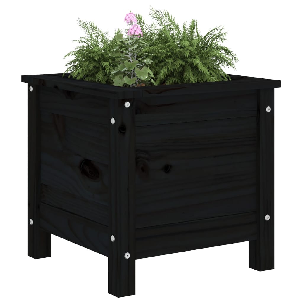 Vrtna sadilica crna 40 x 40 x 39 cm od masivne borovine