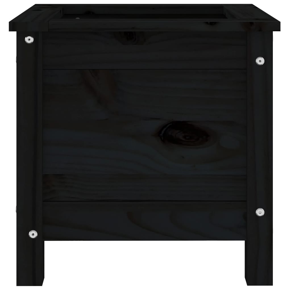 Vrtna sadilica crna 40 x 40 x 39 cm od masivne borovine
