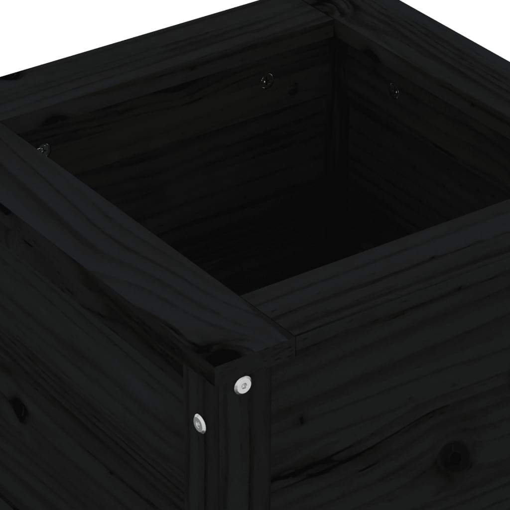 Vrtna sadilica crna 40 x 40 x 39 cm od masivne borovine