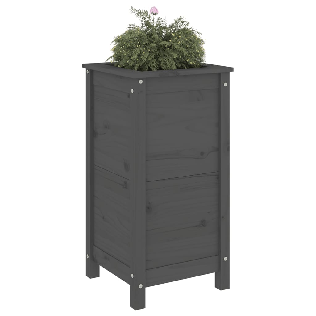 Vrtna sadilica siva 40 x 40 x 78 cm od masivne borovine
