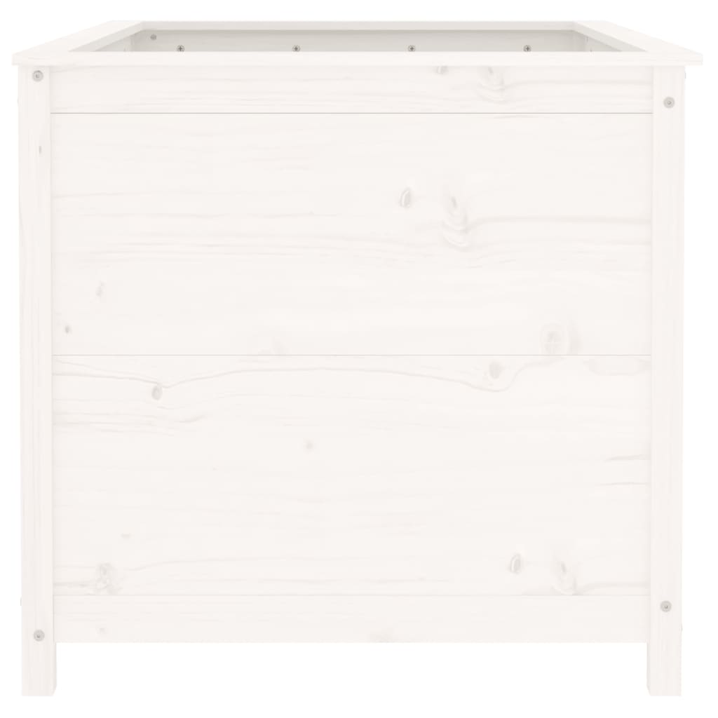 Povišena vrtna gredica bijela 119,5x82,5x78 cm masivna borovina