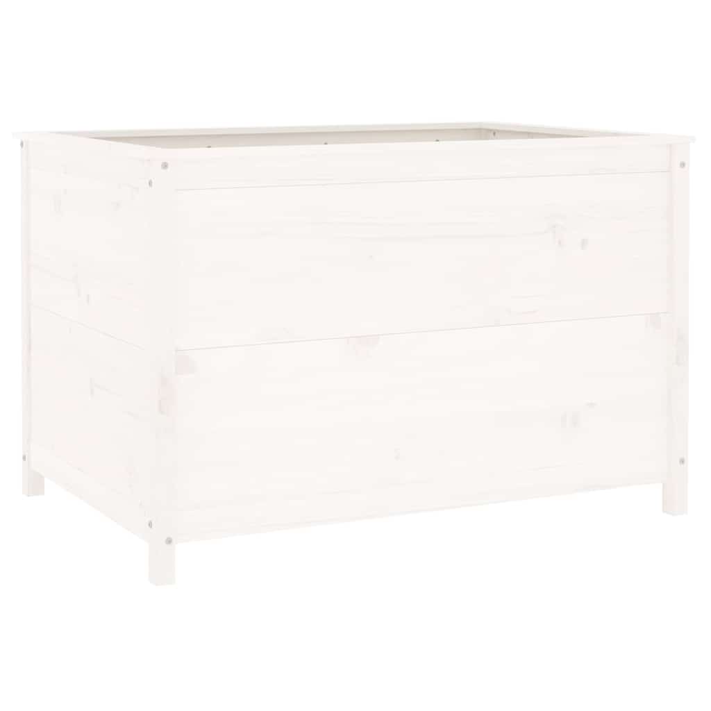 Povišena vrtna gredica bijela 119,5x82,5x78 cm masivna borovina
