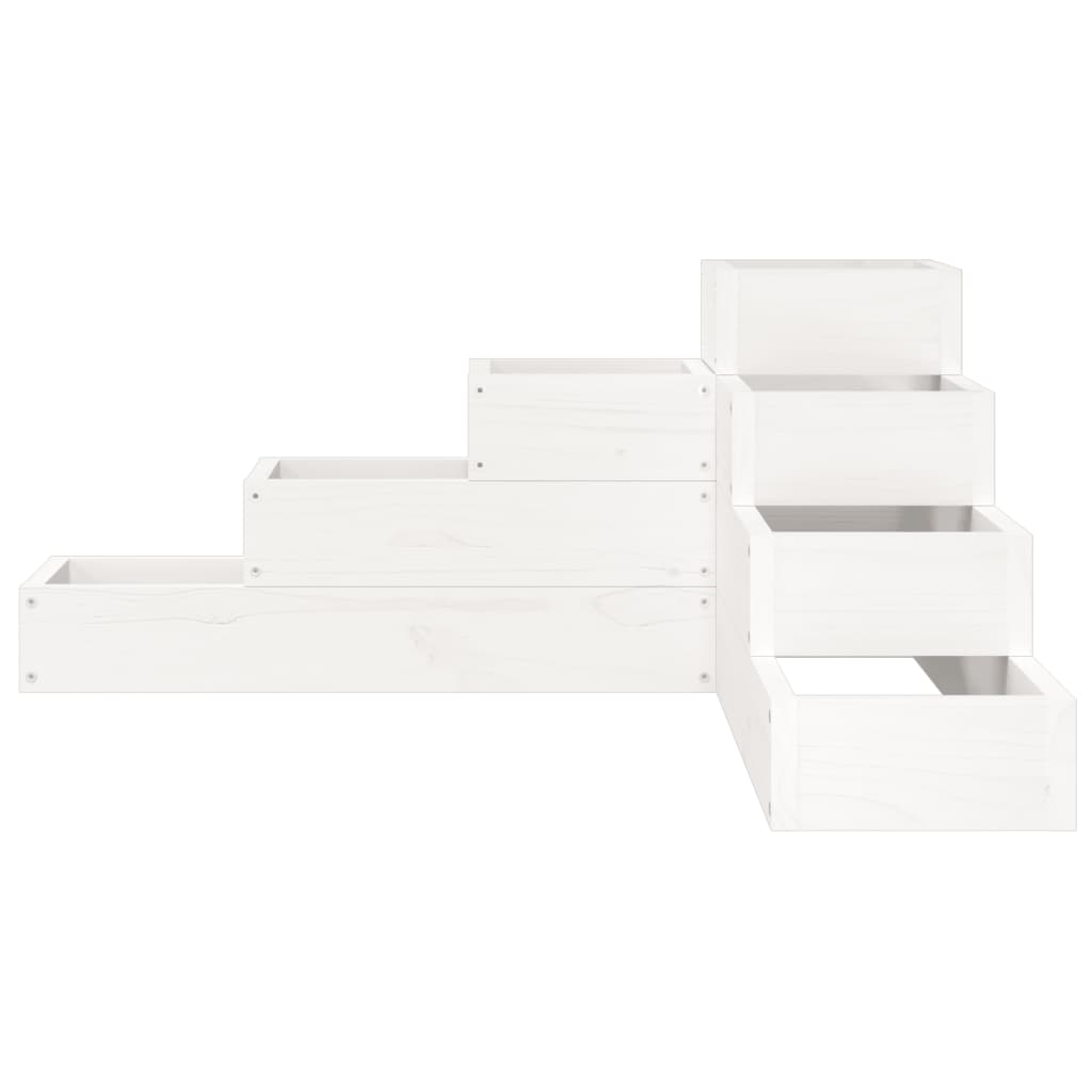 Vrtna sadilica s 4 razine 80,5 x 79 x 36 cm bijela od borovine