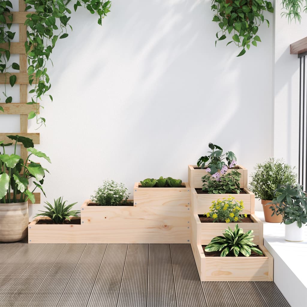 Vrtna žardinjera s 4 razine 106x104,5x36 cm Puno drvo bor