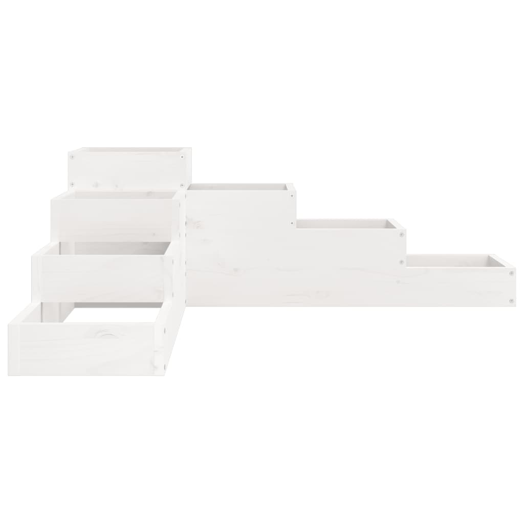 Vrtna sadilica s 4 razine 106x104,5x36 cm bijela od borovine