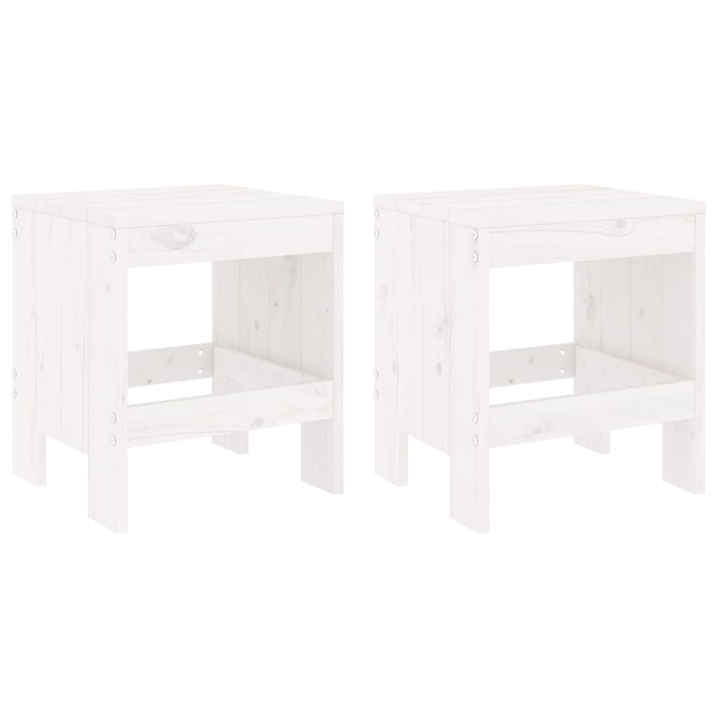 Vrtni stolci 2 kom bijeli 40 x 36 x 45 cm od masivne borovine