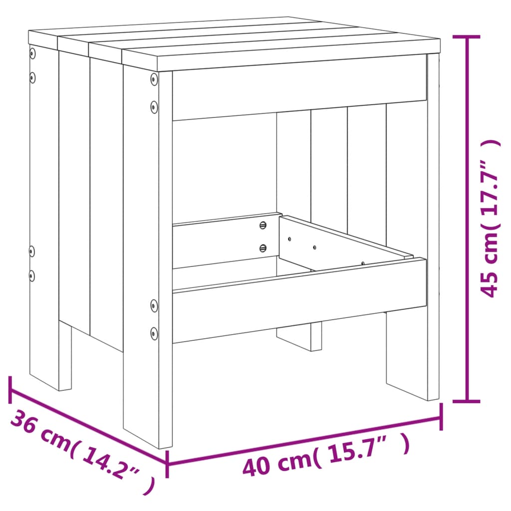 Vrtni stolci 2 kom sivi 40 x 36 x 45 cm od masivne borovine