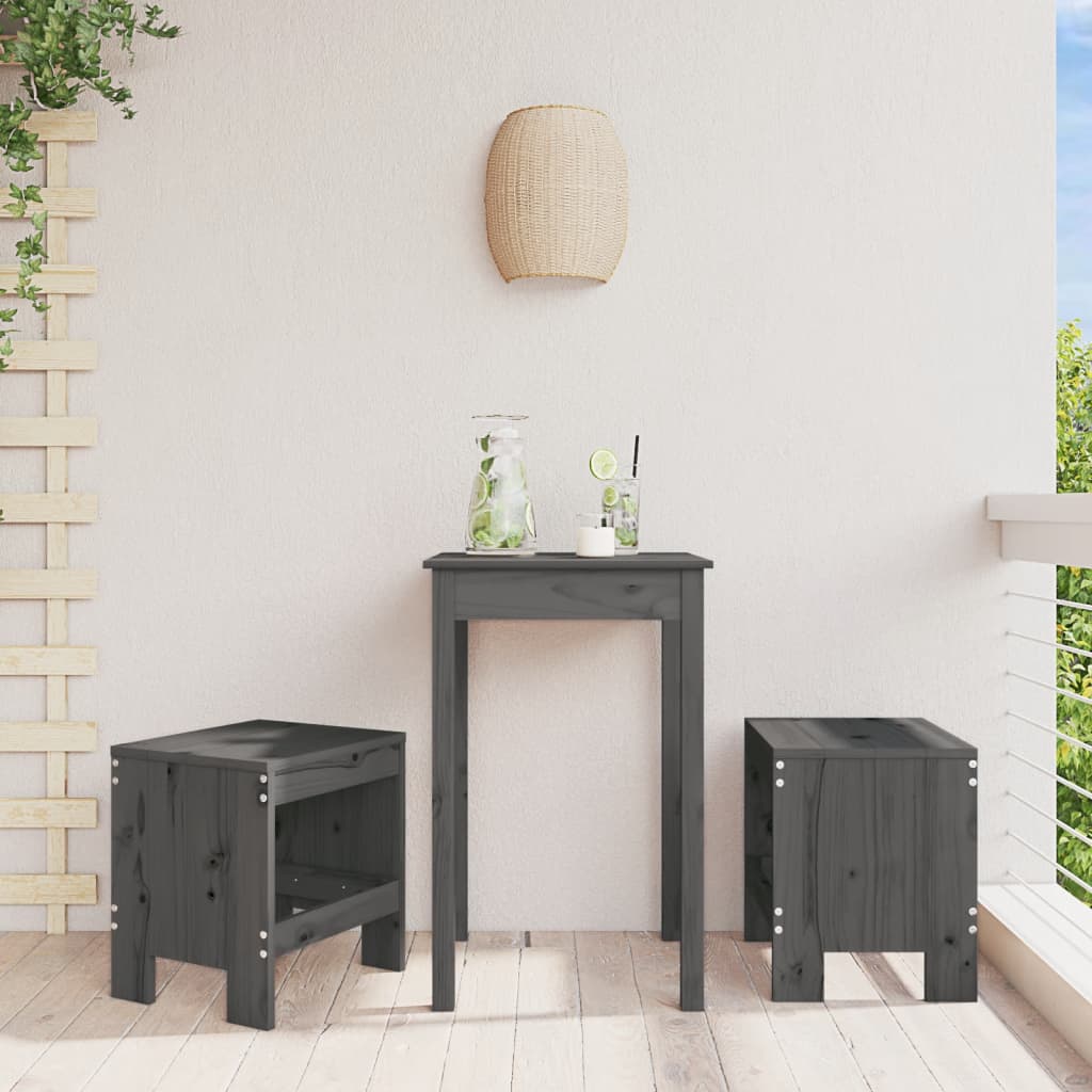 Vrtni stolci 2 kom sivi 40 x 36 x 45 cm od masivne borovine