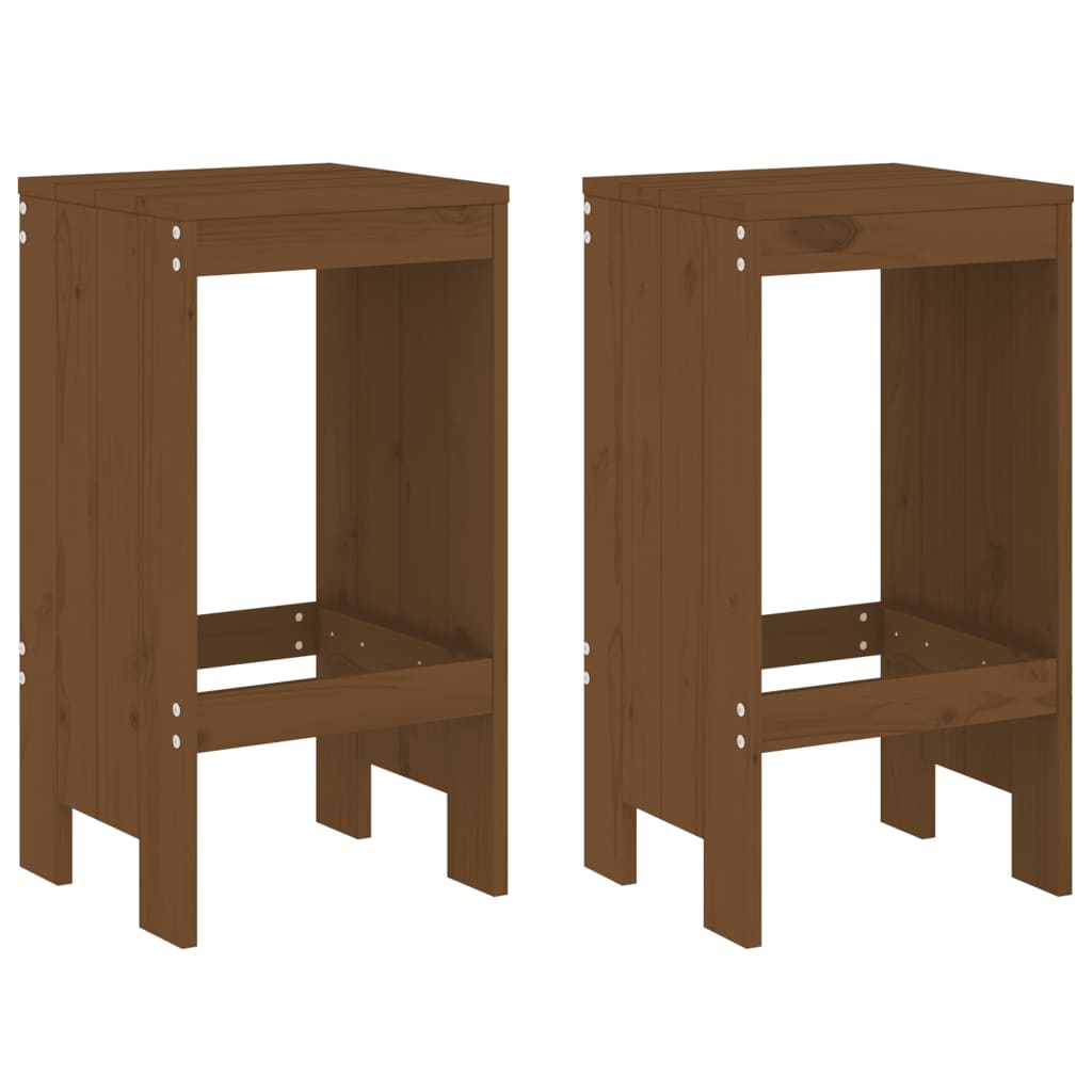 Barski stolci 2 kom boja meda 40 x 36 x 75 cm masivna borovina