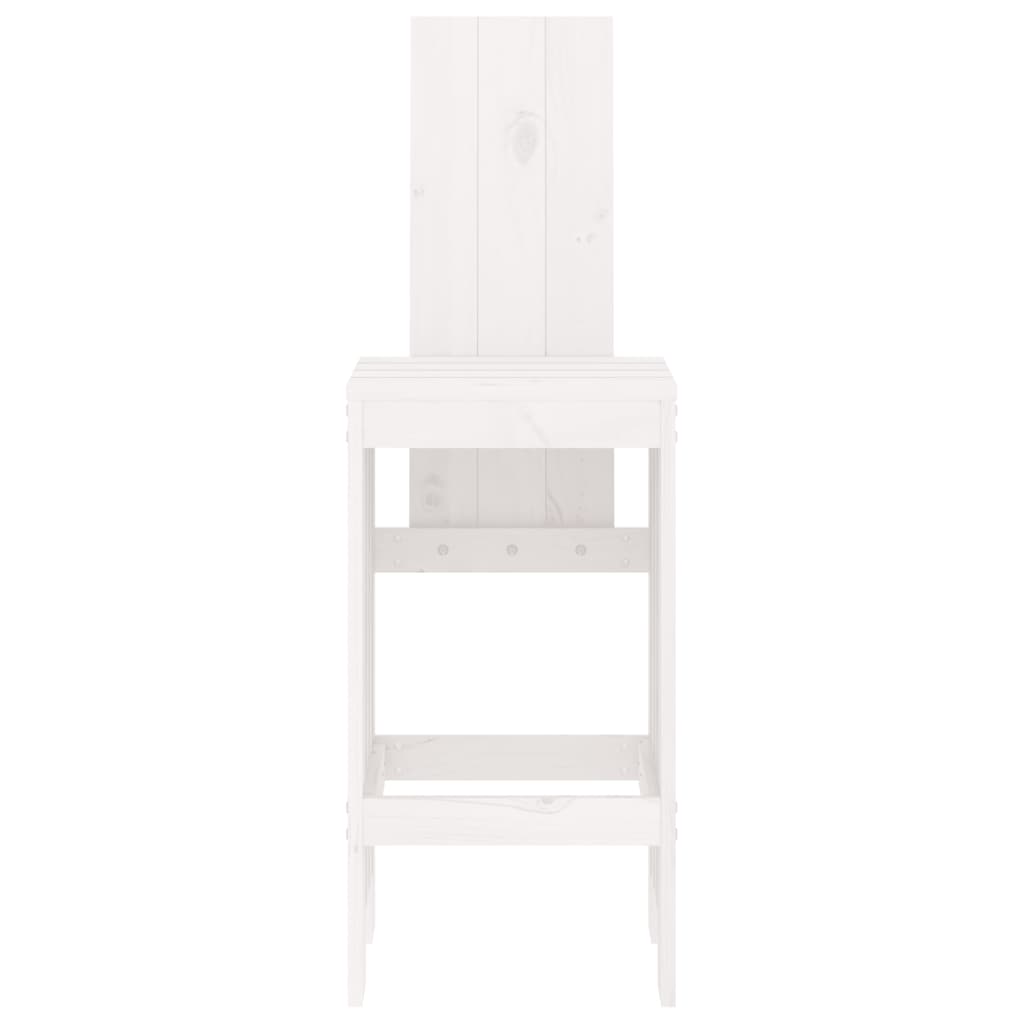 Barski stolci 2 kom bijeli 40 x 42 x 120 cm od masivne borovine