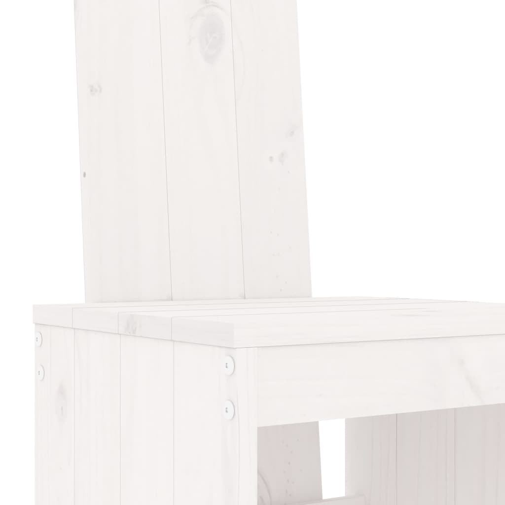 Barski stolci 2 kom bijeli 40 x 42 x 120 cm od masivne borovine