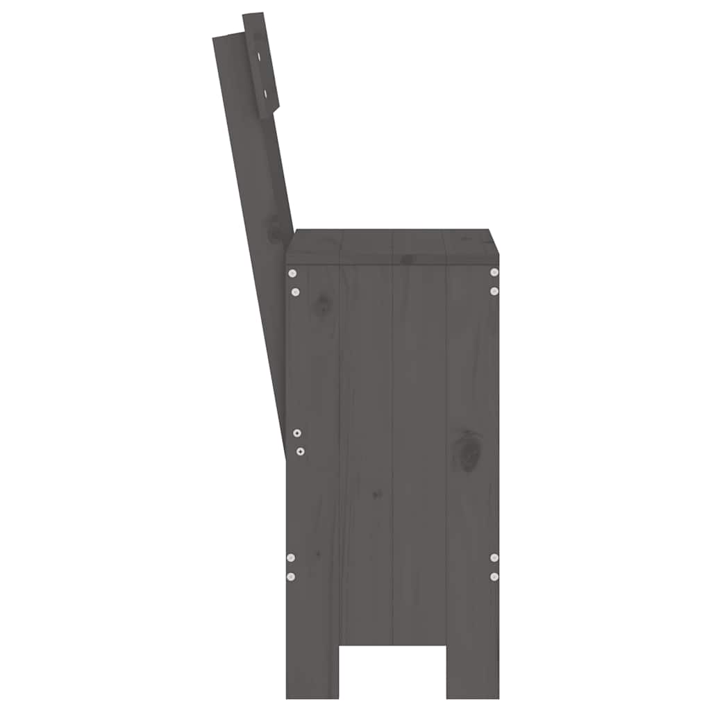 Barski stolci 2 kom sivi 40 x 48,5 x 115,5 cm masivna borovina