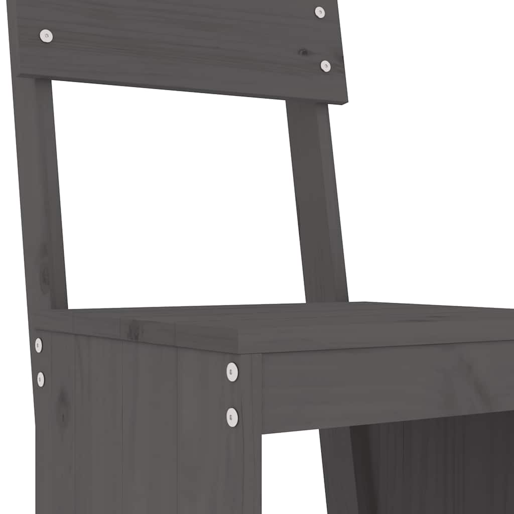 Barski stolci 2 kom sivi 40 x 48,5 x 115,5 cm masivna borovina