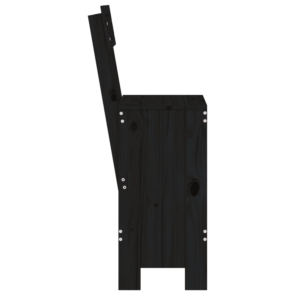 Barski stolci 2 kom crni 40 x 48,5 x 115,5 cm masivna borovina