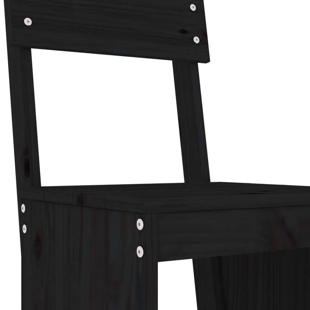 Barski stolci 2 kom crni 40 x 48,5 x 115,5 cm masivna borovina