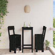 Barski stolci 2 kom crni 40 x 48,5 x 115,5 cm masivna borovina