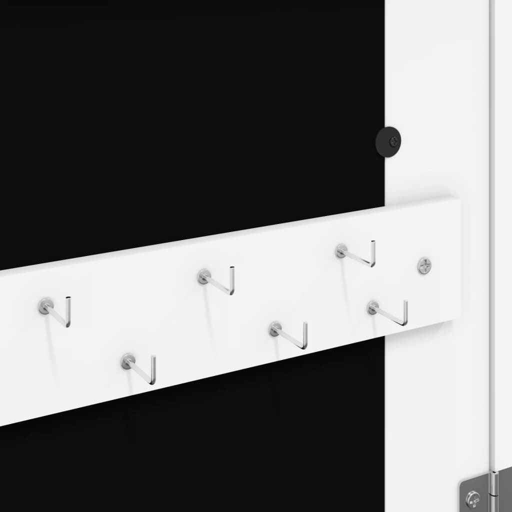 Zidni ormarić za nakit s ogledalom bijeli 37,5 x 10 x 90 cm