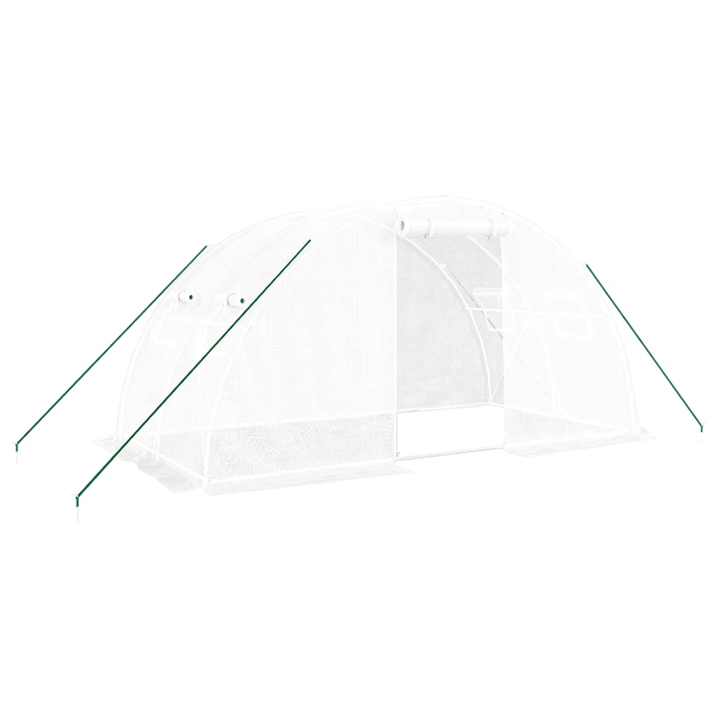 Staklenik s čeličnim okvirom bijeli 8 m² 4 x 2 x 2 m
