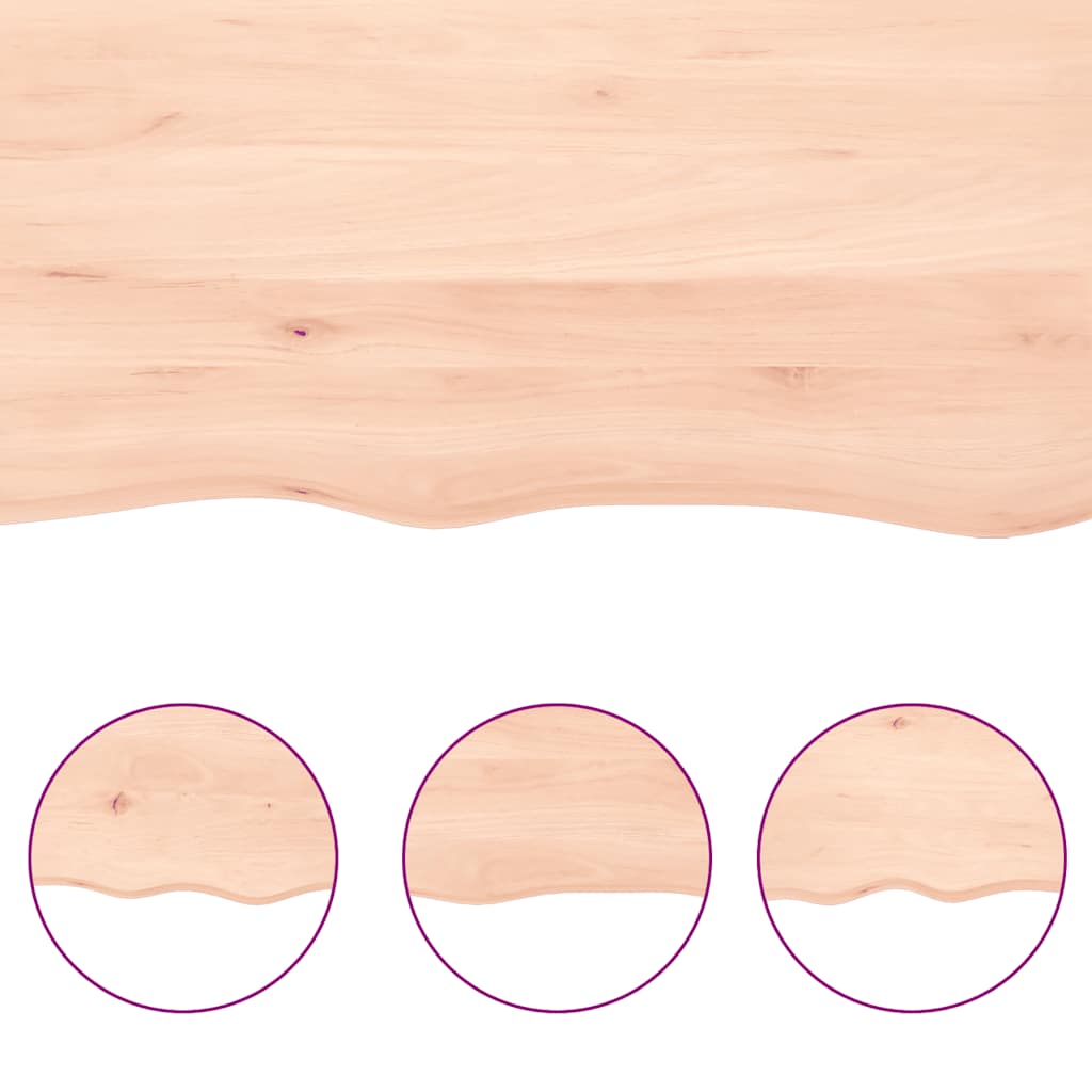Zidna polica 40x30x(2-6) cm neobrađena masivna hrastovina
