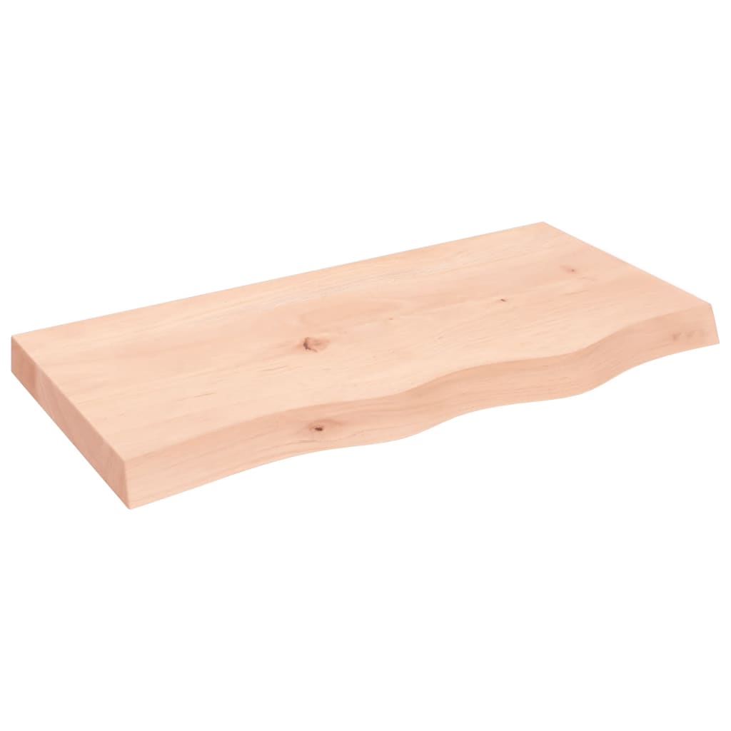 Zidna polica 80x40x(2-6) cm neobrađena masivna hrastovina