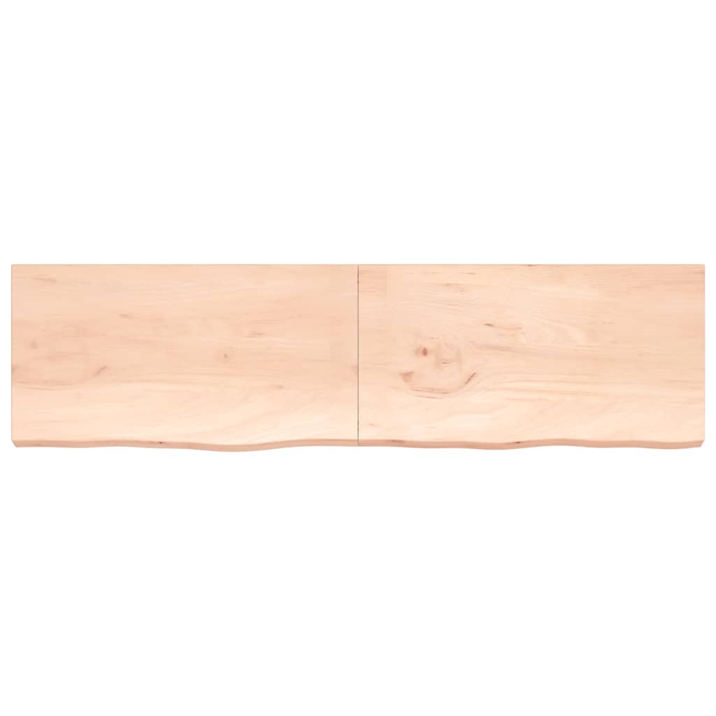 Zidna polica 220x60x(2-6) cm neobrađena masivna hrastovina