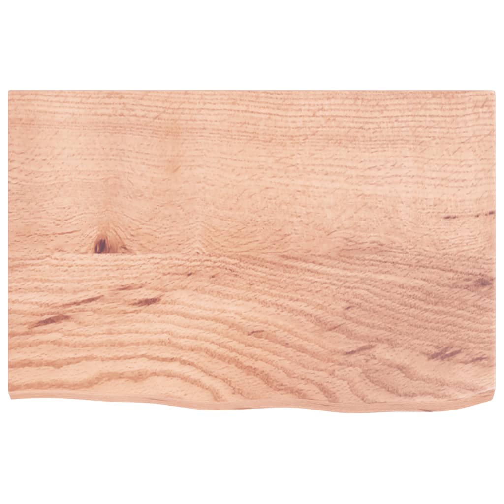 Zidna polica svjetlosmeđa 60 x 40 x 2 cm od obrađene hrastovine