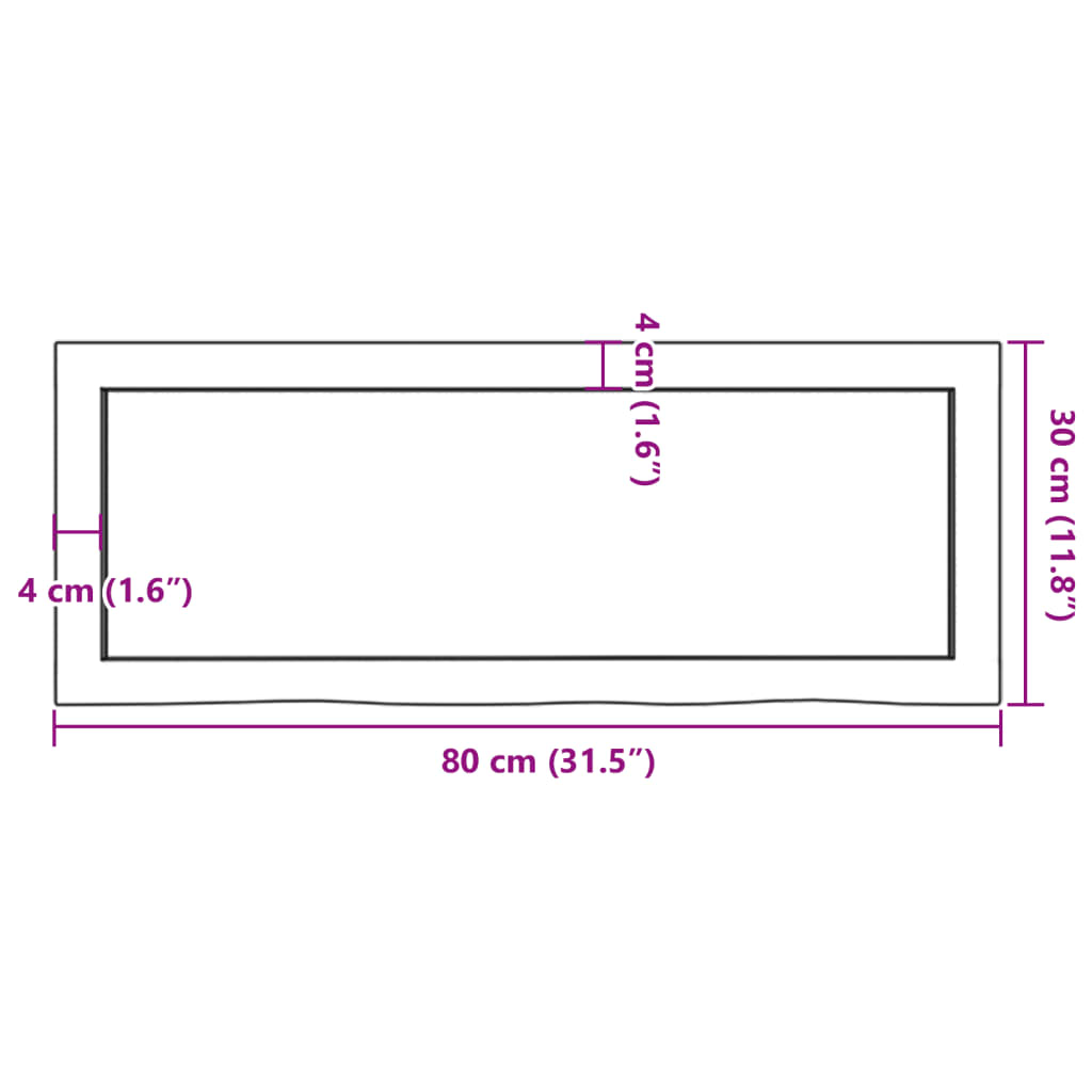 Zidna polica svjetlosmeđa 80x30x(2-6) cm obrađena hrastovina