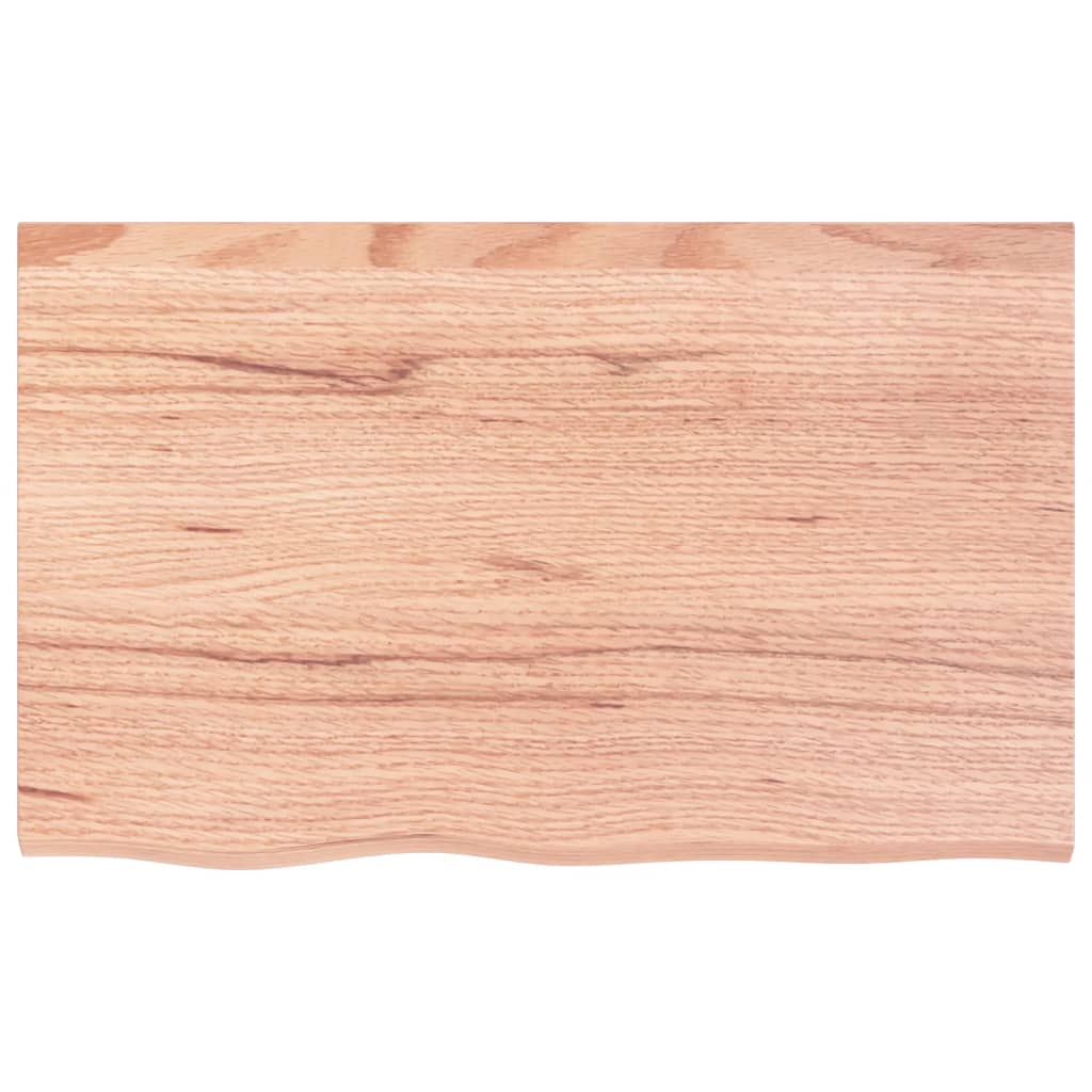 Zidna polica svjetlosmeđa 80x50x(2-6) cm obrađena hrastovina