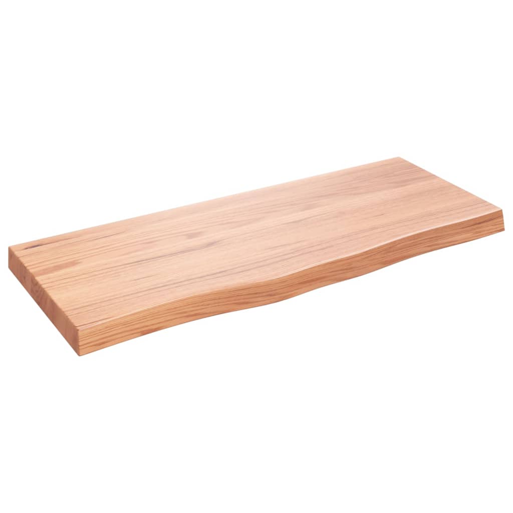 Zidna polica svjetlosmeđa 100x40x(2-6) cm obrađena hrastovina