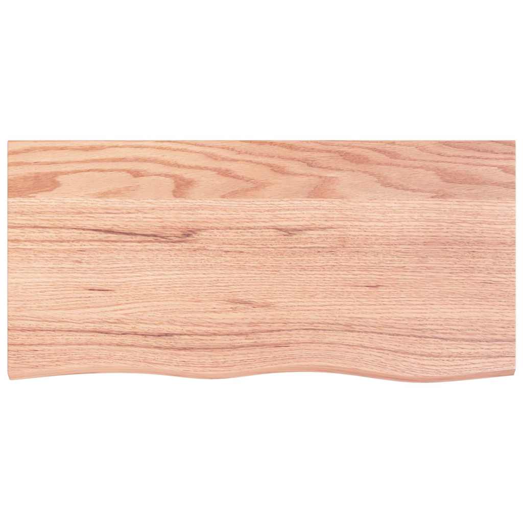 Zidna polica svjetlosmeđa 100x50x(2-6) cm obrađena hrastovina