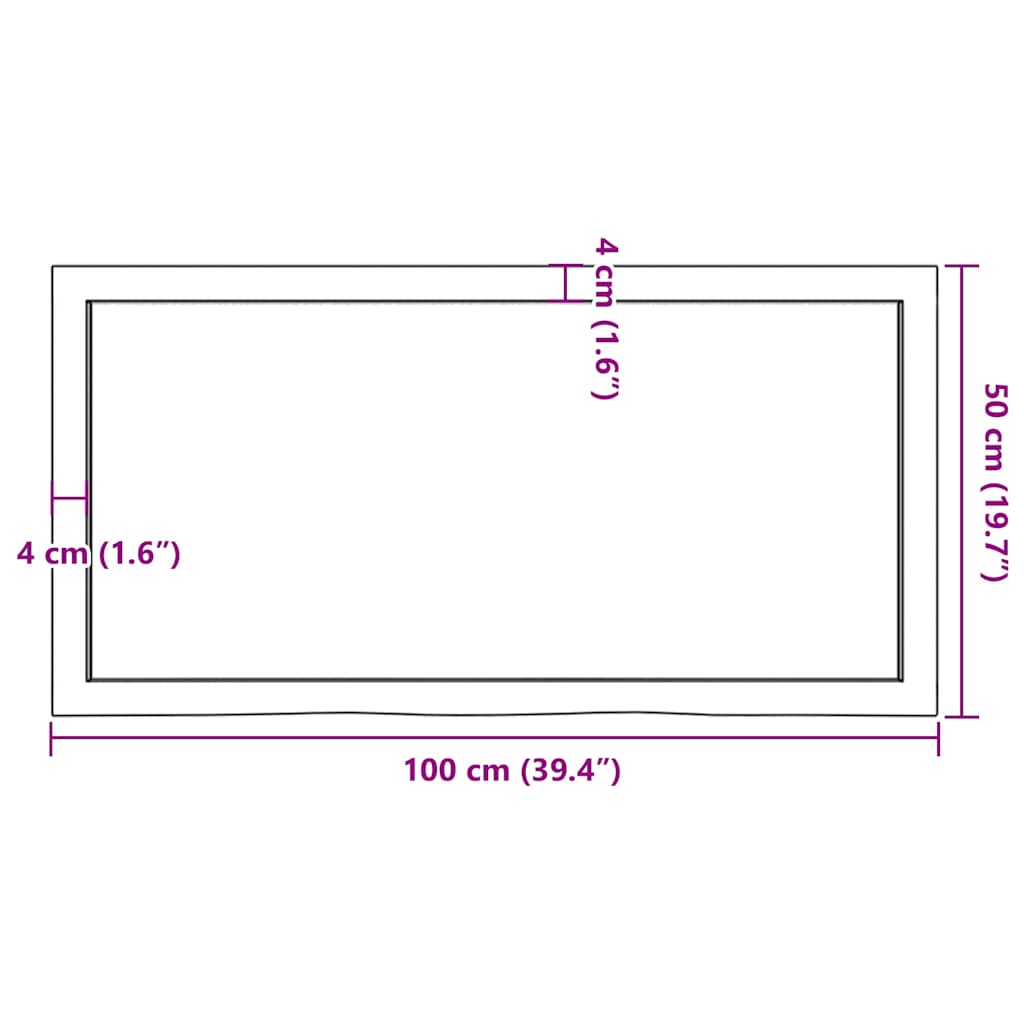 Zidna polica svjetlosmeđa 100x50x(2-6) cm obrađena hrastovina