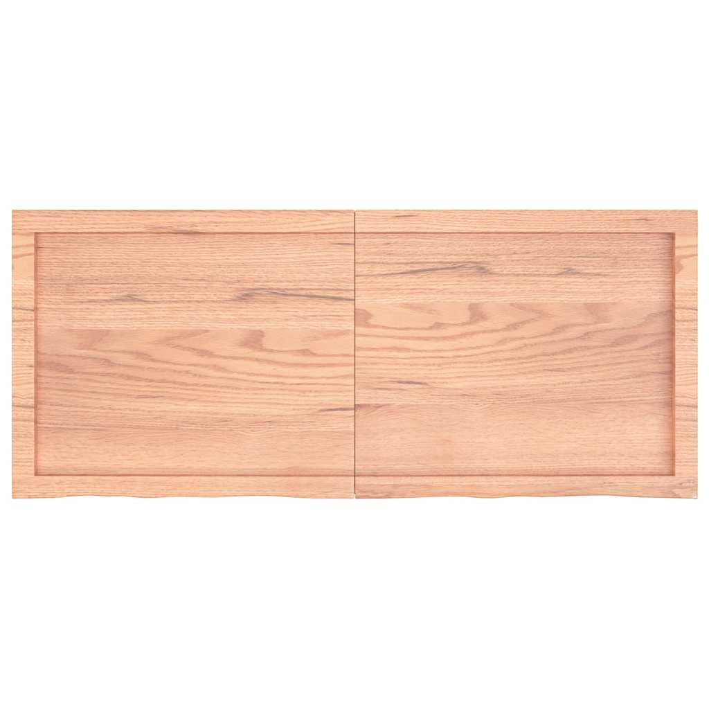 Zidna polica svjetlosmeđa 120x50x(2-6) cm obrađena hrastovina