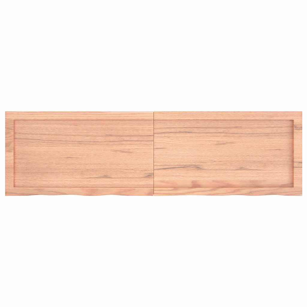 Zidna polica svjetlosmeđa 140x40x(2-4) cm obrađena hrastovina