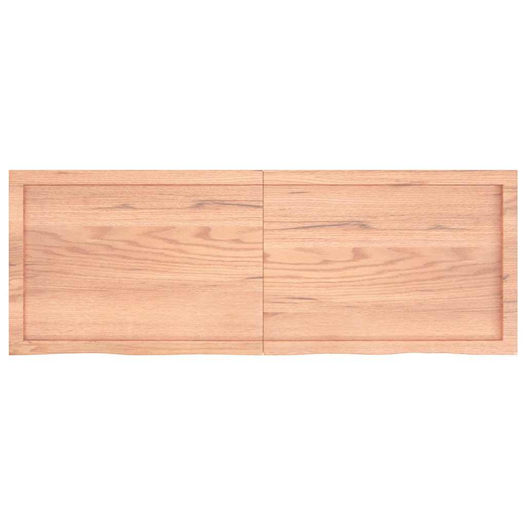 Zidna polica svjetlosmeđa 140x50x(2-4) cm obrađena hrastovina