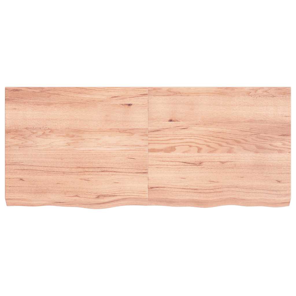Zidna polica svjetlosmeđa 140x60x(2-6) cm obrađena hrastovina