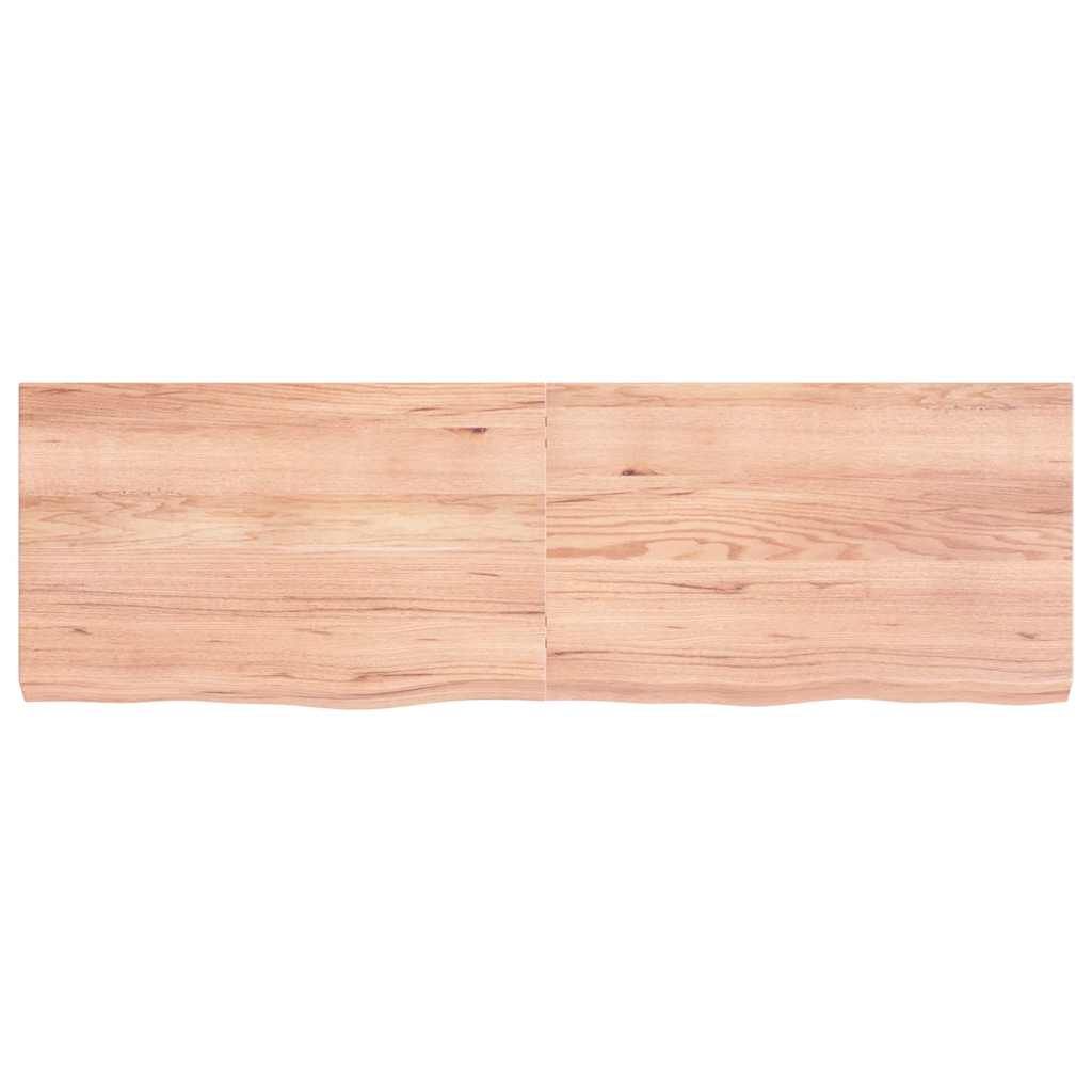 Zidna polica svjetlosmeđa 160x50x(2-6) cm obrađena hrastovina
