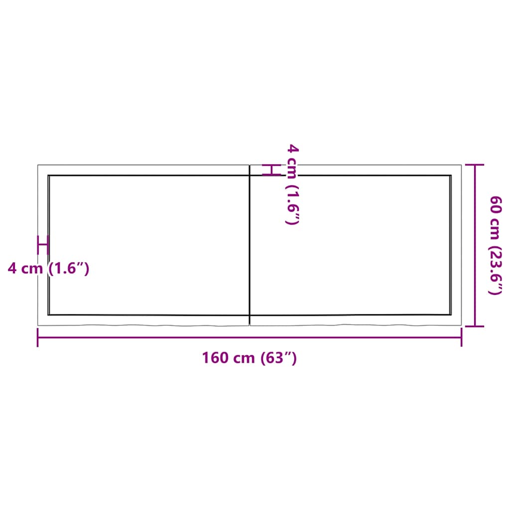 Zidna polica svjetlosmeđa 160x60x(2-4) cm obrađena hrastovina