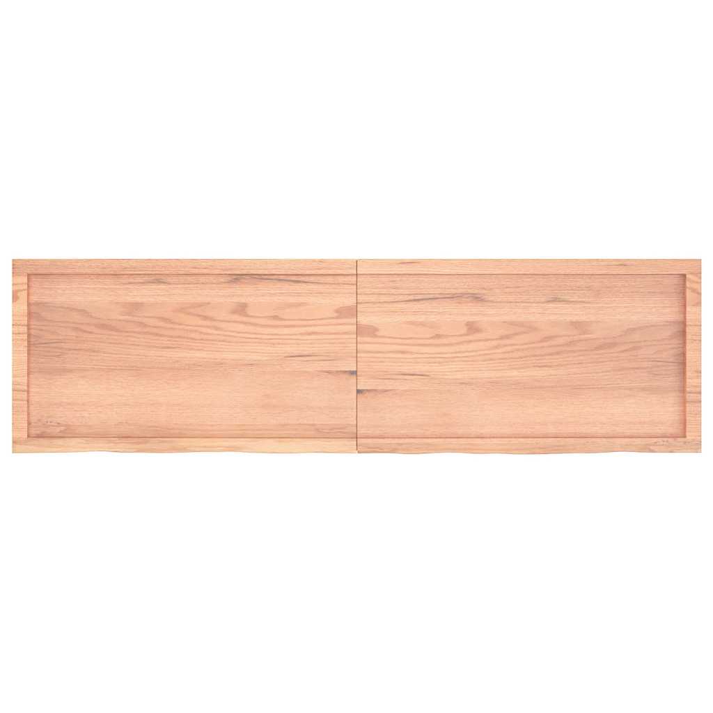 Zidna polica svjetlosmeđa 180x50x(2-4) cm obrađena hrastovina