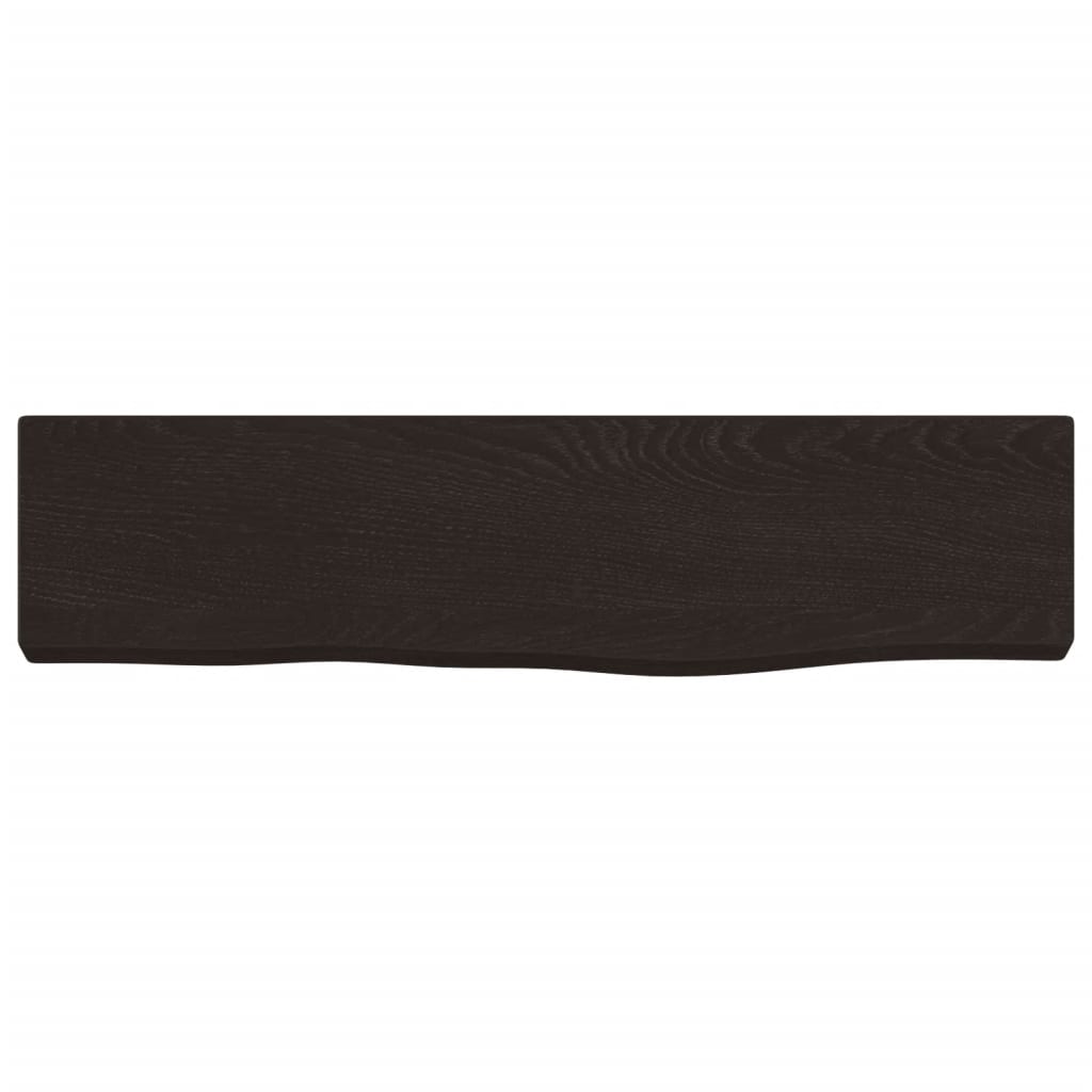 Zidna polica tamnosmeđa 40x10x2 cm od obrađene hrastovine