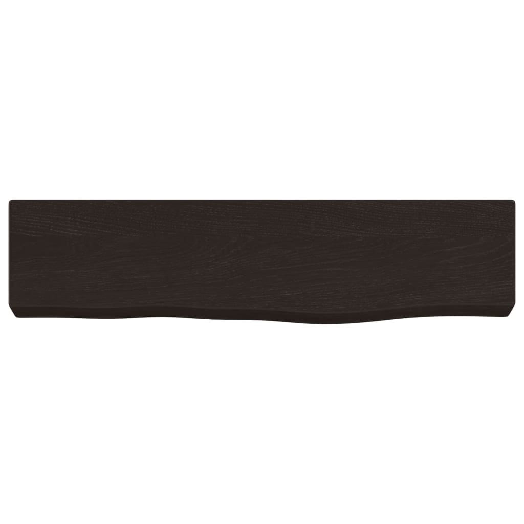 Zidna polica tamnosmeđa 40x10x4 cm od obrađene hrastovine