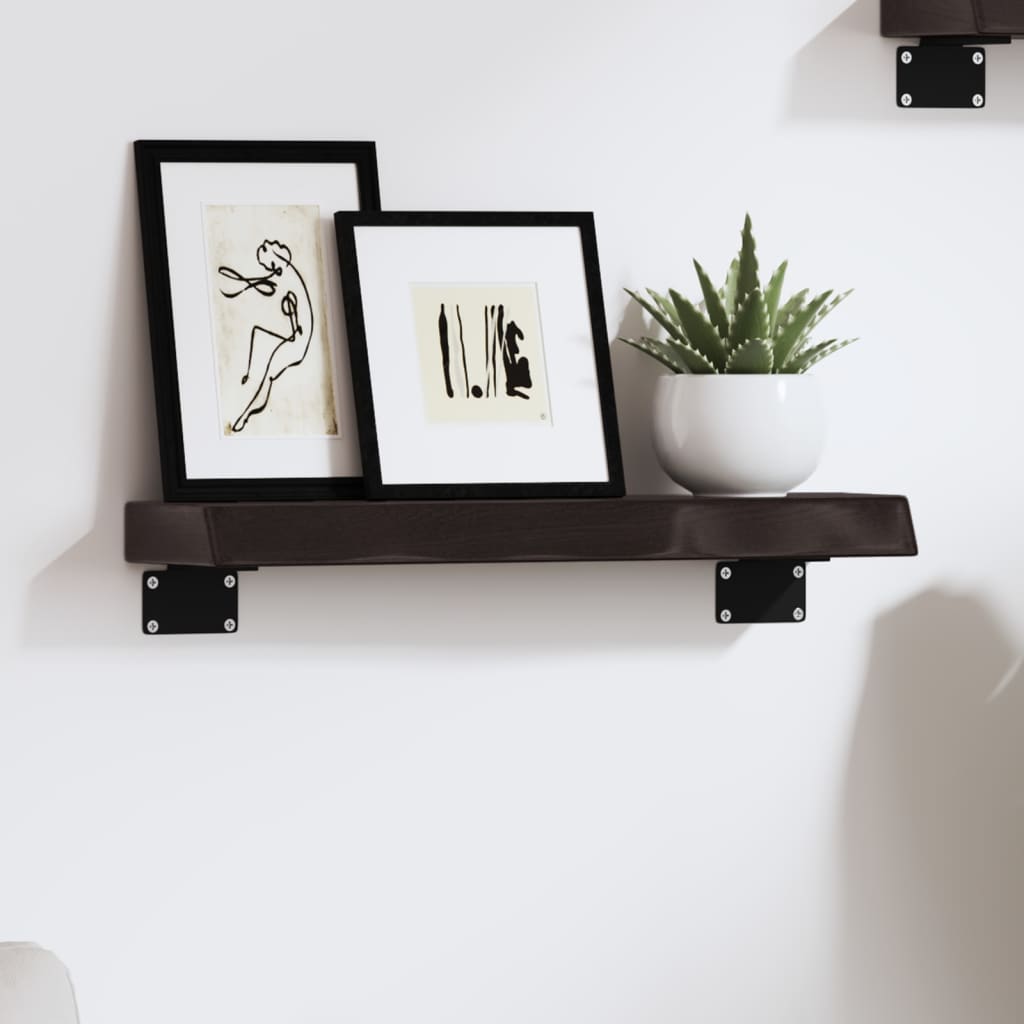 Zidna polica tamnosmeđa 40x10x4 cm od obrađene hrastovine