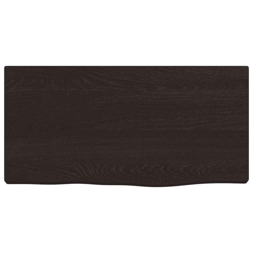 Zidna polica tamnosmeđa 40x20x2 cm od obrađene hrastovine